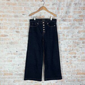 Banana Republic Denim Cropped Wide Leg Button Fly Jeans